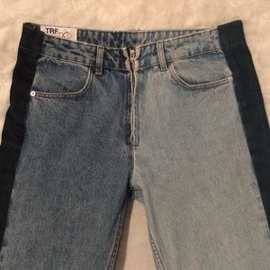 Zara trf patchwork straight jeans